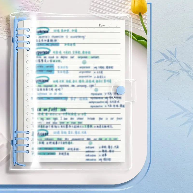 60 Sheets, Refillable Paper, Transparent Loose Leaf Notebook Refillable Binder A5 B5 Clear Cover Capacity Smooth Writing Pages Easy Organize Study Notes Planner, School Office Supplies Diary Spiral Notebook, Office Stationery