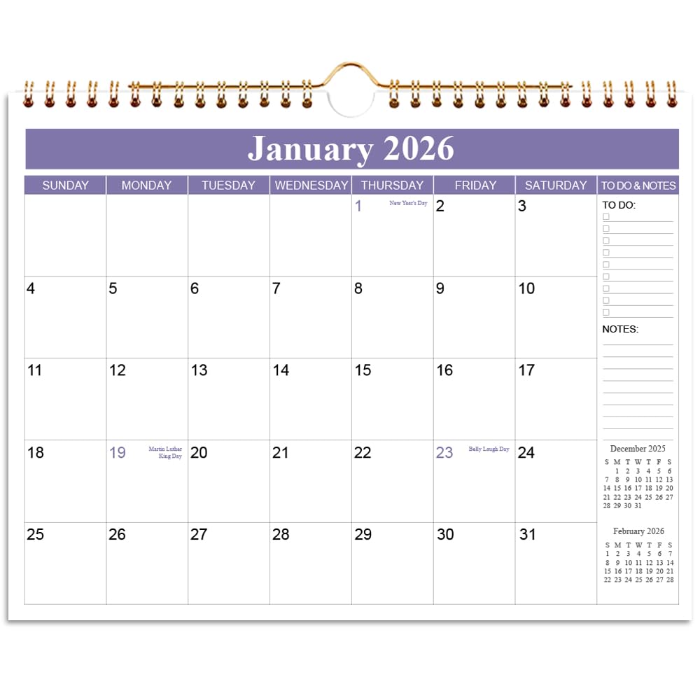 Calendar 2026-2027 - Wall Calendar 2026-2027 Runs from July 2026 to December 2027, 18 Months Calendar with Thick Paper for Planning at Home or Office, 8.5 x 11 Inch, Black