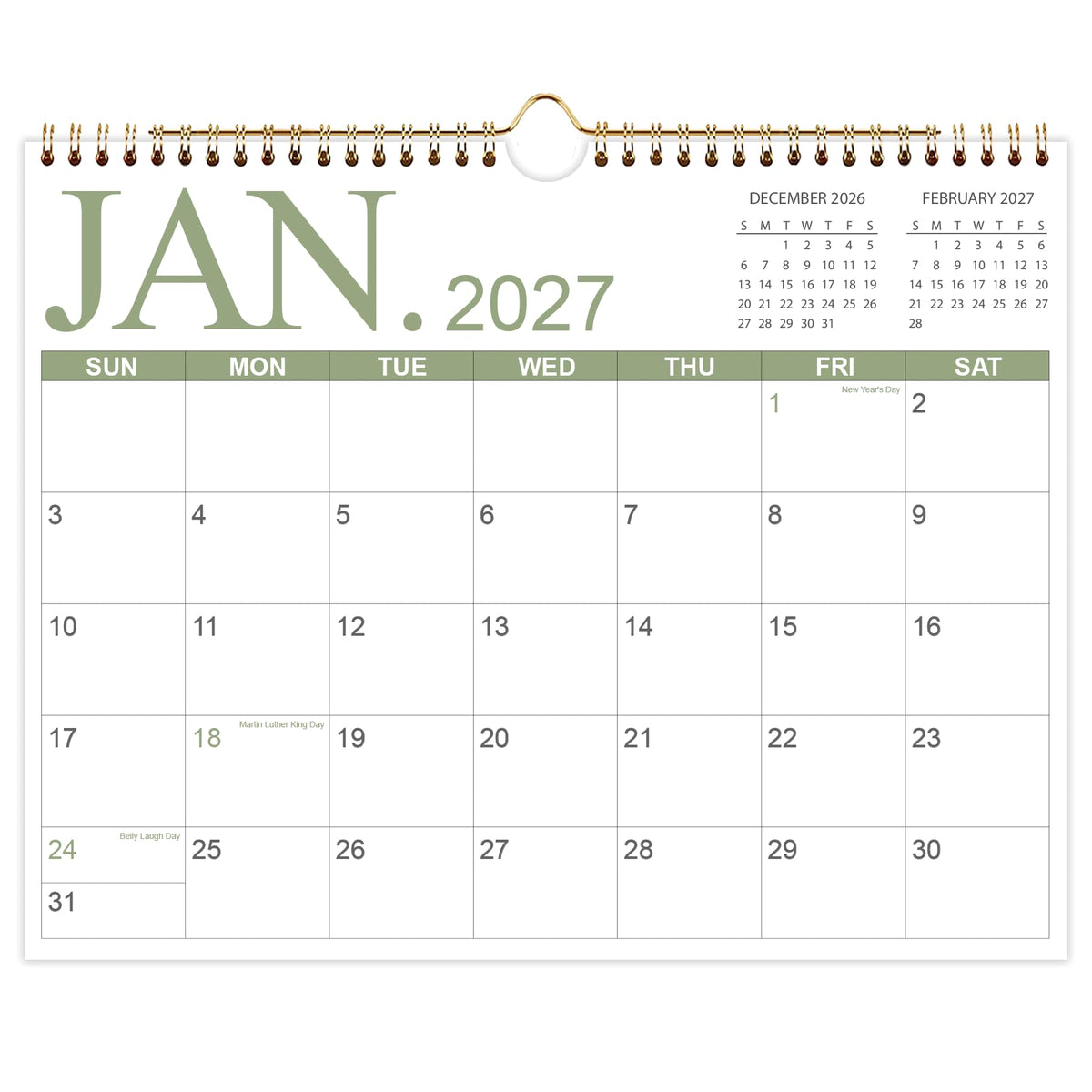 Calendar 2026-2027 - 17 Months Wall Calendar from September 2026 to December 2027, 11'' x 8.5'' Calendar 2026-2027 with Holiday Marked, Premium Paper for Organizing, Black Large Word
