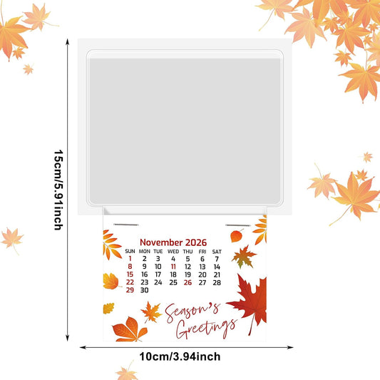 Glenmal 5 Pcs 2027 Peel and Stick Calendar 2-in-1 Car Wall Calendar