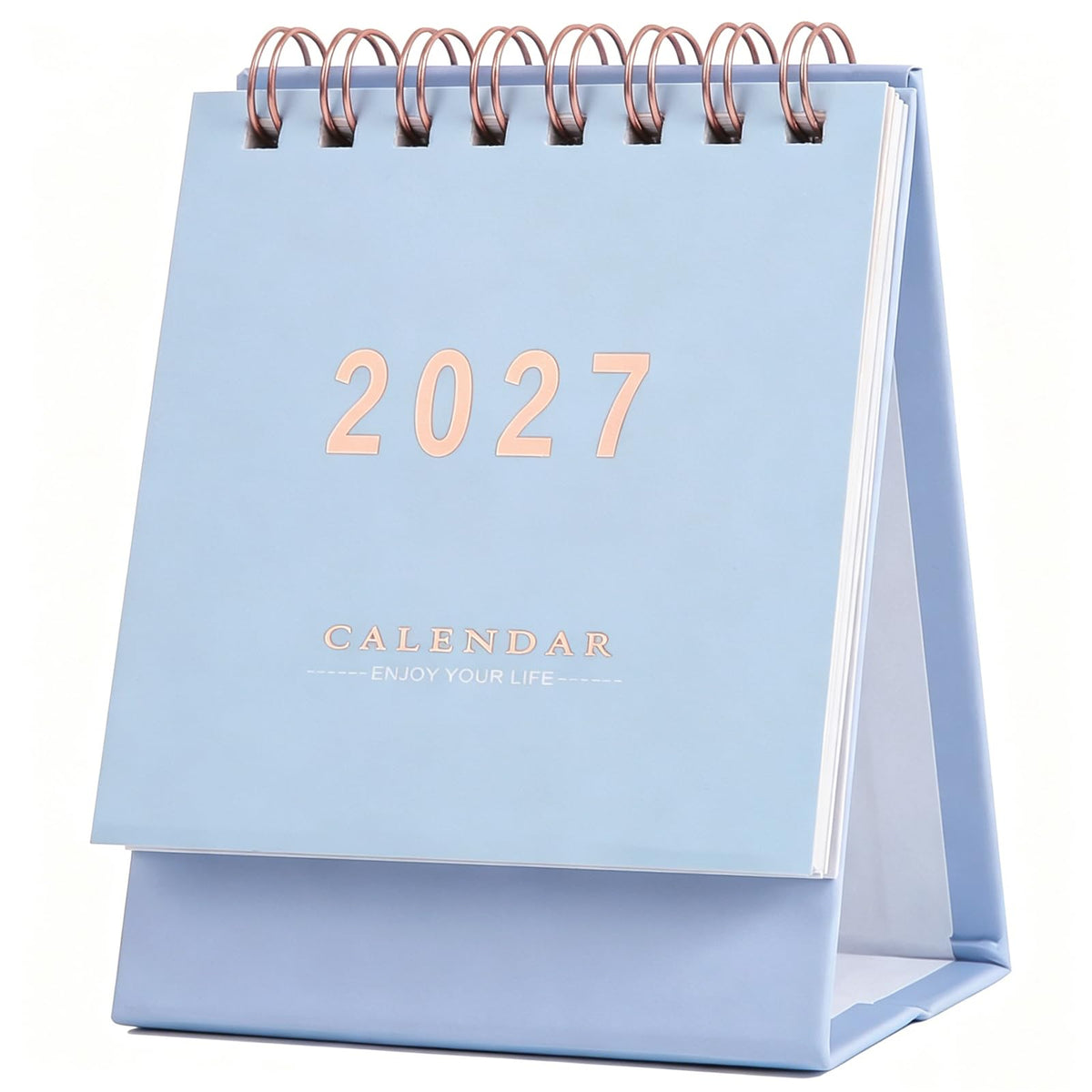 Mini Desk Calendar 2026-2027 - Standing Flip Monthy Small Desktop Calendar Runs from July 2026 to Dec 2027-250 GSM Thick Paper Twin-Wire Binding for for Home School, or Office (Pink)
