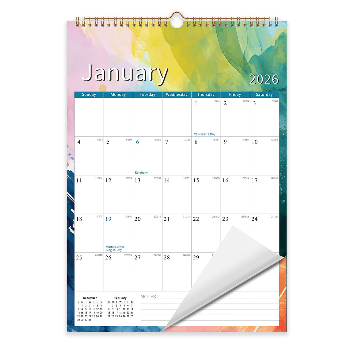 Comix 2026-2027 Wall Calendar, 18 Month Planner for Home Office Classroom