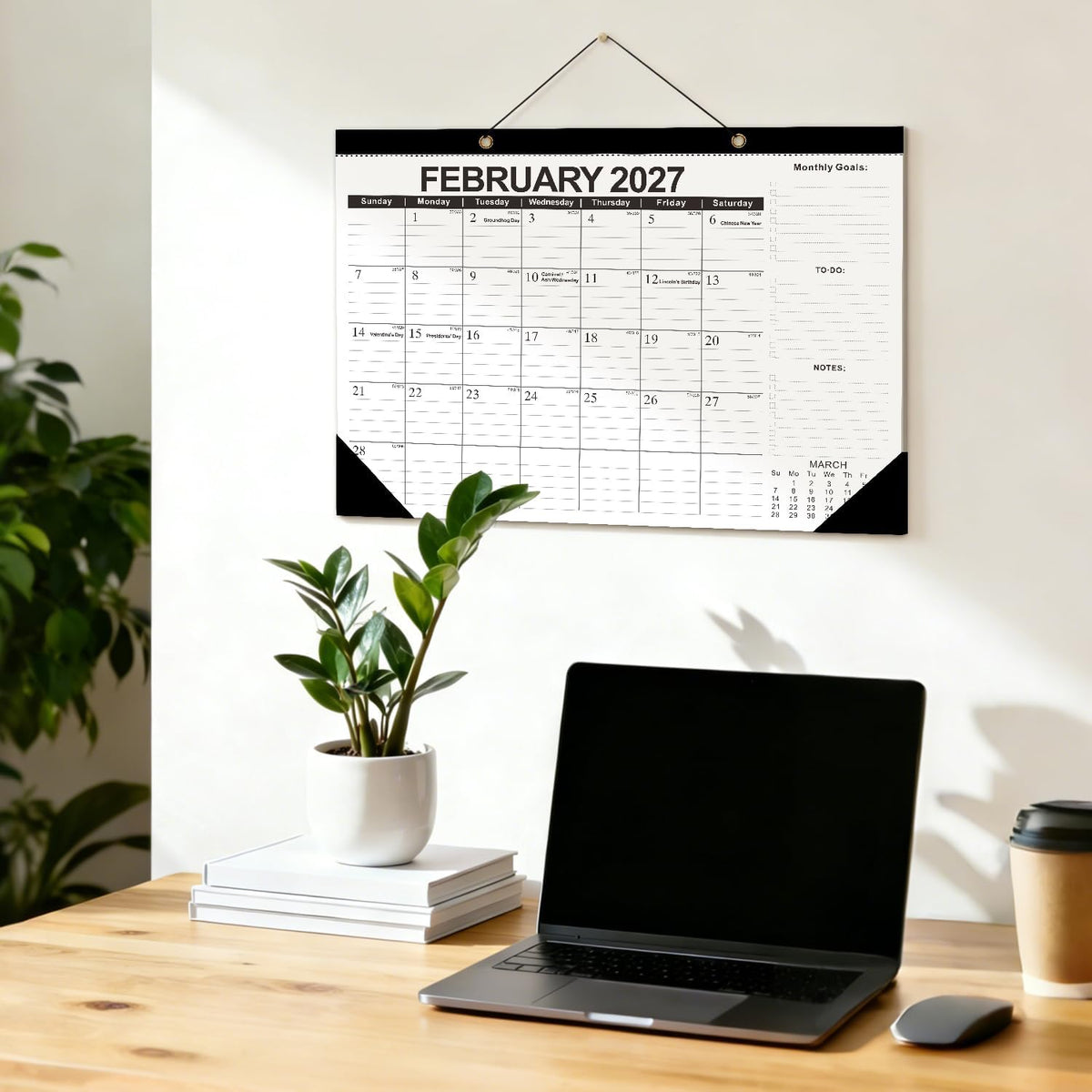Kyweel 2026-2027 Desk Calendar, 12 Month Desk Calendar/Wall Calendar Combo, 17" x 12", July 2026-June 2027, Highlight Holidays, Planning Calendar, Thick Paper