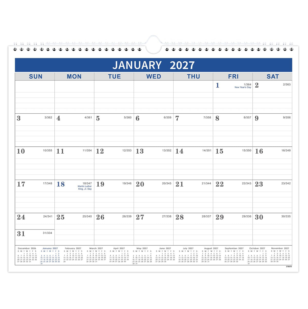 2027 Wall Calendar - 2 Pack Monthly Wall and Desk Calendars, 11"x 8.5"