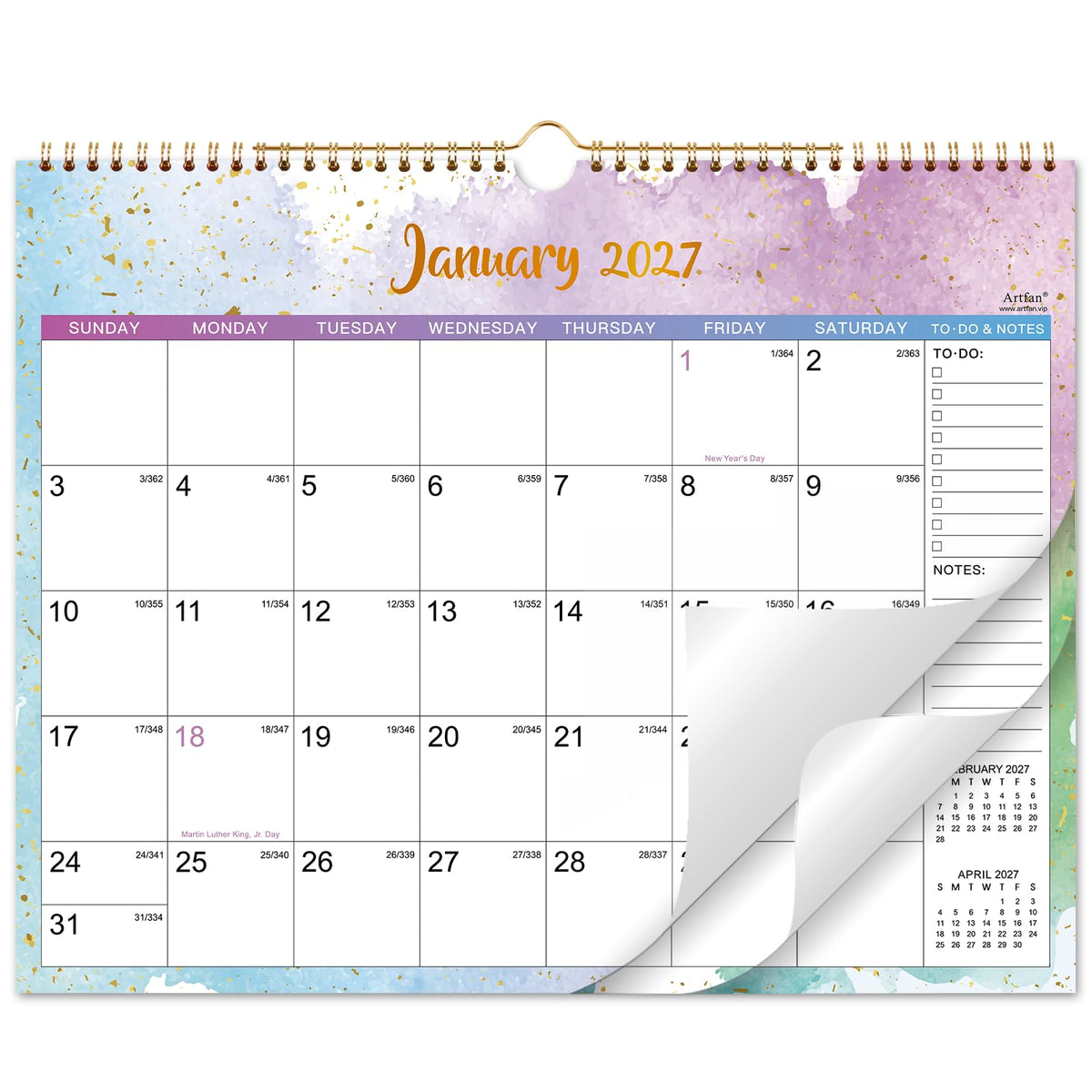 2027 Calendar - 2027 Wall Calendar, Jan 2027 - Dec 2027, 15" x 11.5"