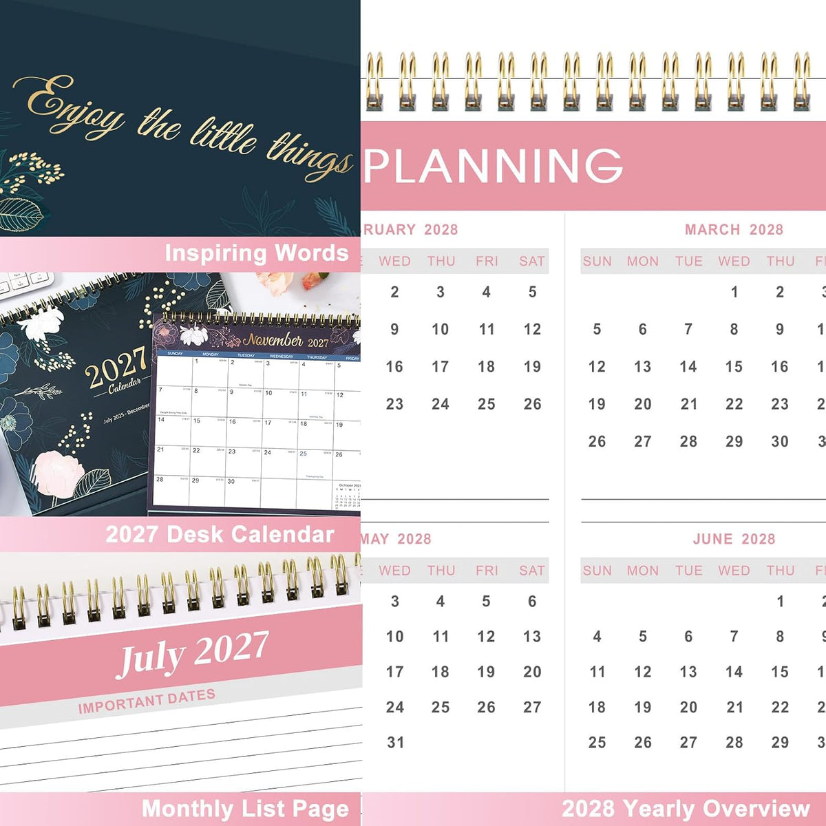2027 Desk Calendar - 2027 Flip Desktop Calendar, JAN. 2027 - DEC. 2027