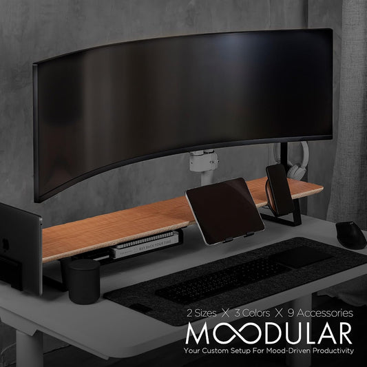 ULTRARM Moodular Wooden Monitor Stand Desk Organizer, Large 45.6" Oak