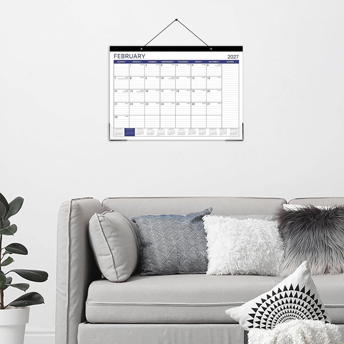 Desk Calendar 2026-2027, Jul. 2026 - Dec. 2027, 17" x 12"