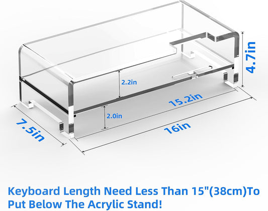 Acrylic Monitor Stand Riser Clear Laptop Stand 2-Tier L16 xW7.5 xH4.7