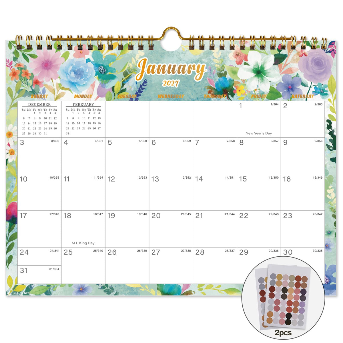 Vibrant Focus Calendar 2026-2027, 18 Monthly, July 2026 - December 2027