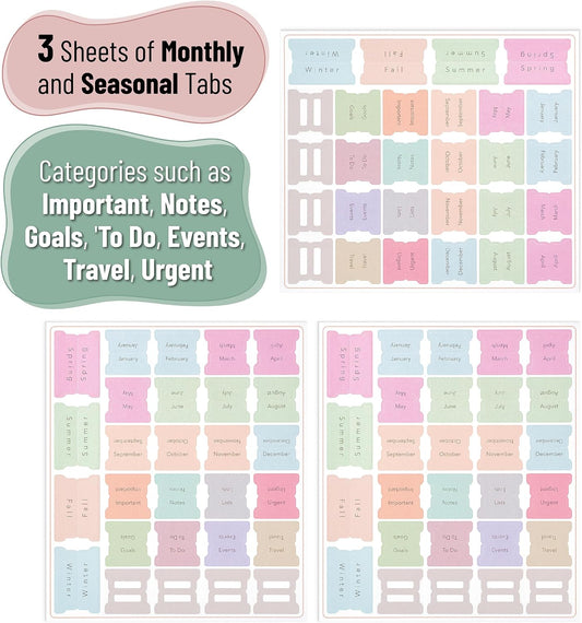 Mr. Pen- Monthly & Seasonal Planner Tabs, 84 Pack