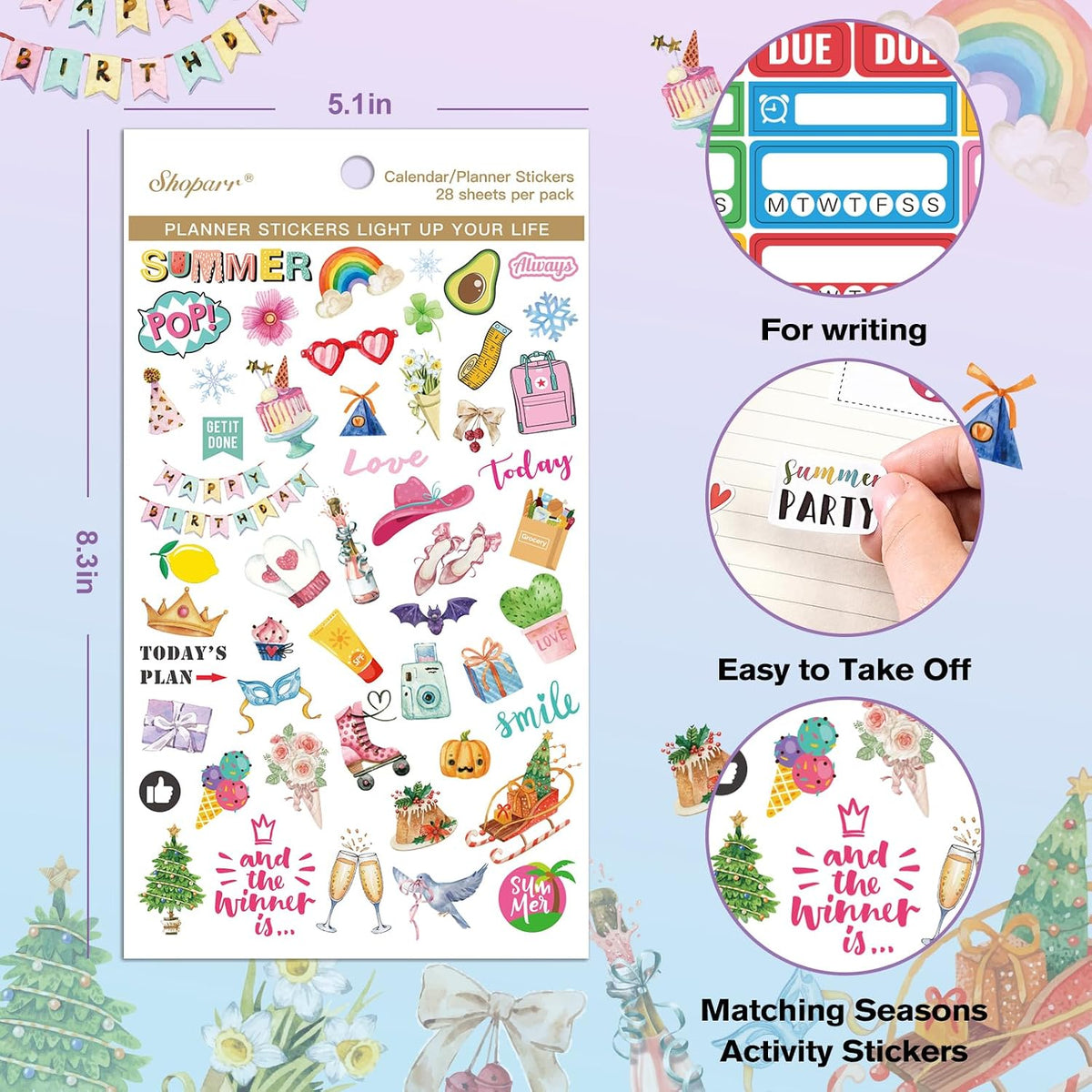 Planner Calendar Stickers for Decorating, 28 Sheets, 1800+ Sticker