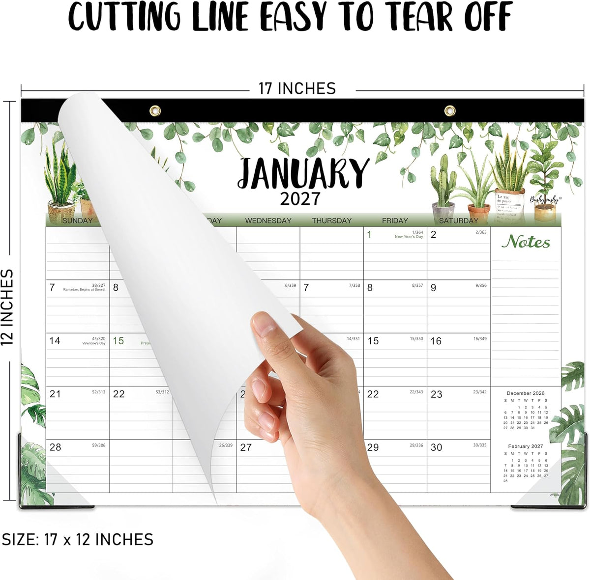 2027 Calendar - 2027 Desk Calendar, Jan. 2027 - Dec. 2027