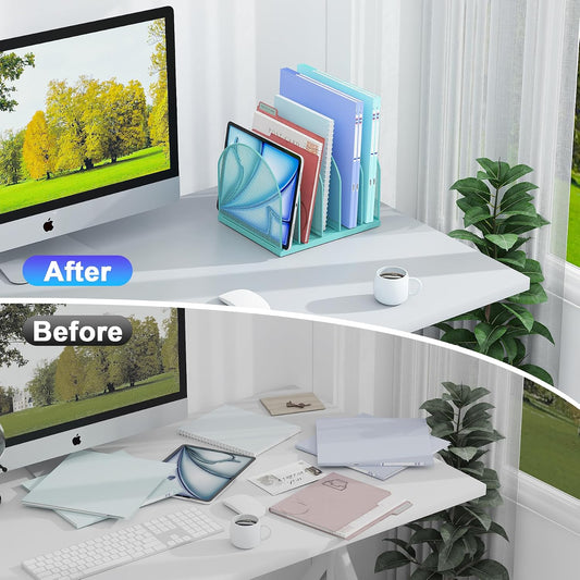 gianotter Desktop File Organizer with 5 Compartments