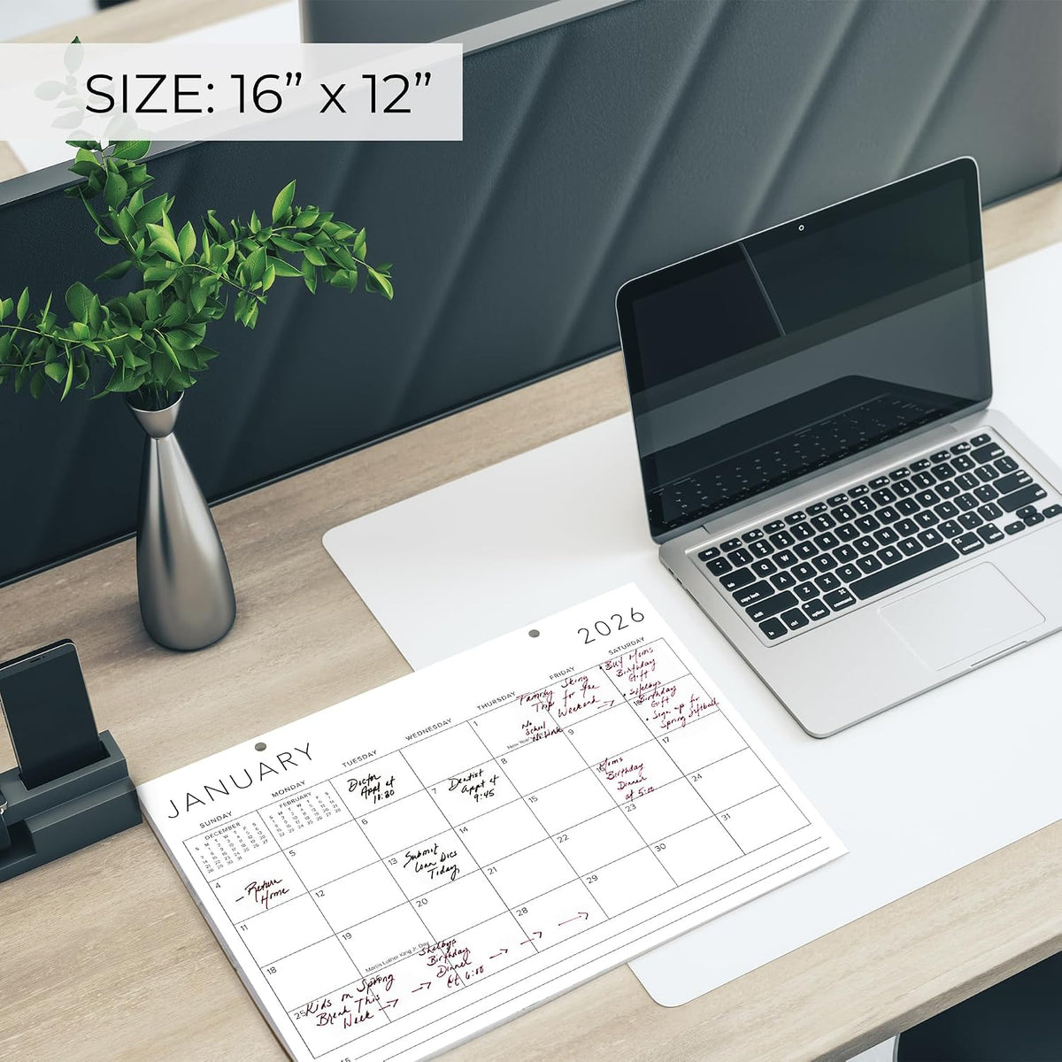 Aesthetic 2026 Desk Calendar - Runs From January 2026 Until July 2027