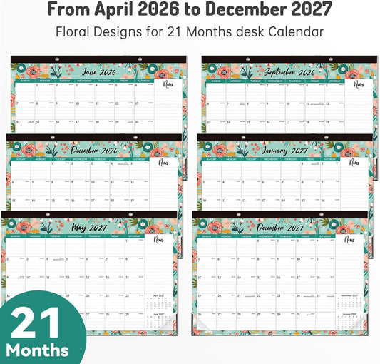Forvencer Desk Calendar 2026-2027, 21 Months Calendar Apr 2026 to Dec 2027