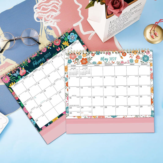 2027 Desk Calendar - Jan. 2027 – Dec. 2027, Standing Flip Calendar 2027, 12 Months Desktop Calendar, 10" x 8.3", Thick Paper, Strong Binding, Stand Up Calendar, with Memo Pages & Blank Blocks