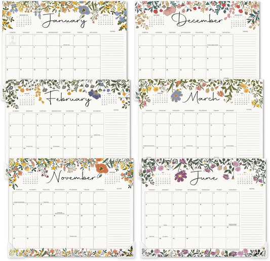 Desk Calendar 2026 with Desktop Mat, Cabbrix Desk Pad Calendar 15 x 12 Inch Runs From July 2026 to December 2027, Floral Design Calendar 2026 for Home School and Office (Green)