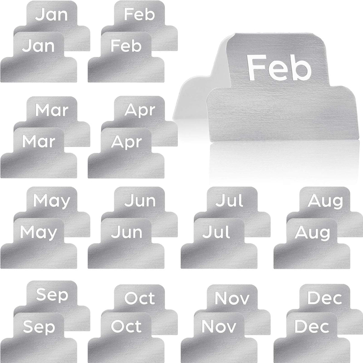 Outus 24 Pcs Monthly Adhesive Tabs for Planner, Black