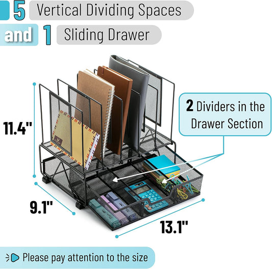 Mr. Pen- Mesh Desk Organizer with Drawer