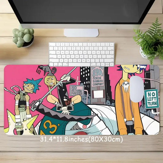Vibrant Cartoon Character Large Gaming Mouse Pad, aesthetic desktop decoration protection pad, Desktop Accessory, Desk Accessories, rubber pad non-slip lock edge work pad, multi-size mouse pad suitable for laptop, desktop computer games, work