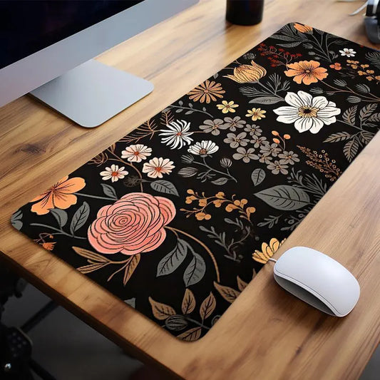Boho Floral Pattern Mouse Pad, 1 Count Rectangle Anti-Scratch Gaming Mouse Pad, Non-Slip Mousepad, Office Desk Keyboard Mouse Mat for Home Office, Assorted Color, Office Desk Accessories, Computer Desk Accessories, Office Supplies