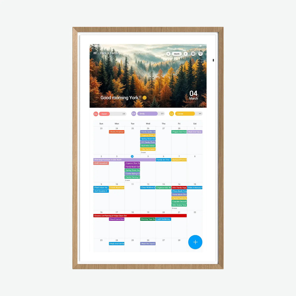 ApoloSign 2026 Dual-Mode Smart Digital Family Wall Calendar - 15.6"/21.5" Digital Display Weekly Planner for Parents, Voice Control, Gemini AI, Tasks Organizer, Chore Rewards, Customizable Widget Dashboard
