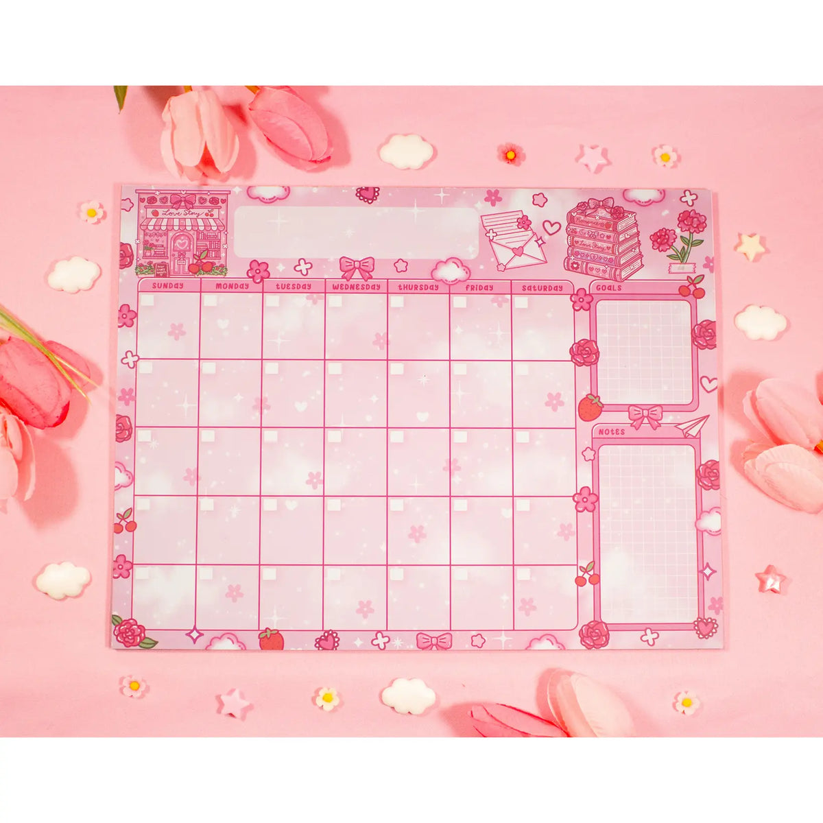 Monthly Planner Pad for Office and School Supplies, 24 sheets, 8.5x11 in