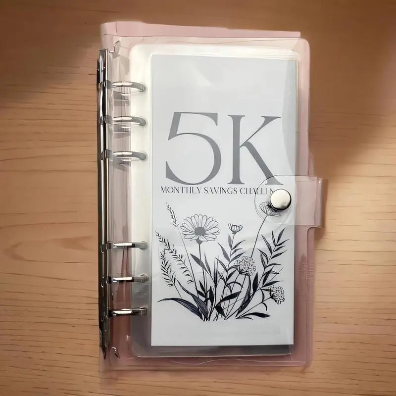 【Father's Day Gift】A6 12-Month Savings Challenge Binder (1 Count) - Spiral Bound Planner, Savings Goal Tracker, Monthly Budget Organizer, Cash Envelopes, Office Stationery Supplies, Home Office Use, New Year, Valentine's Day, Dealsforyoudays Notebook