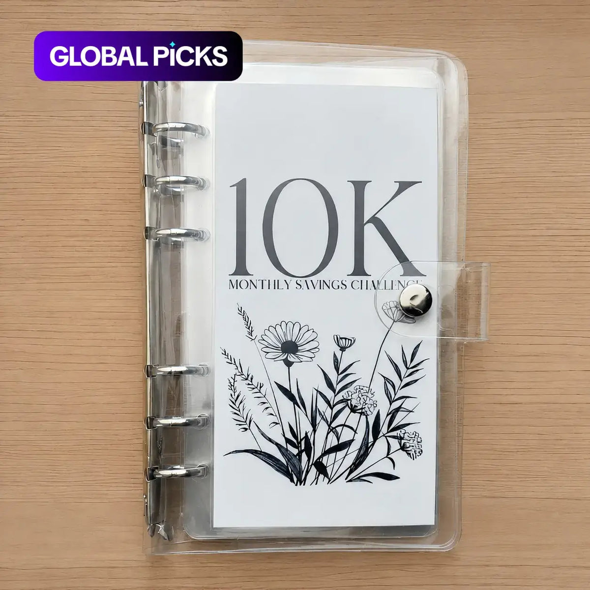A6 12 Month Money Saving Challenge Binder, 1 Count Money Saving Budget Binder, Budget Planner Notebook with Cash Envelopes, Savings Challenges Book for Home Office, 2026 New year Valentine's Day Gift #GLOBAL PICKS
