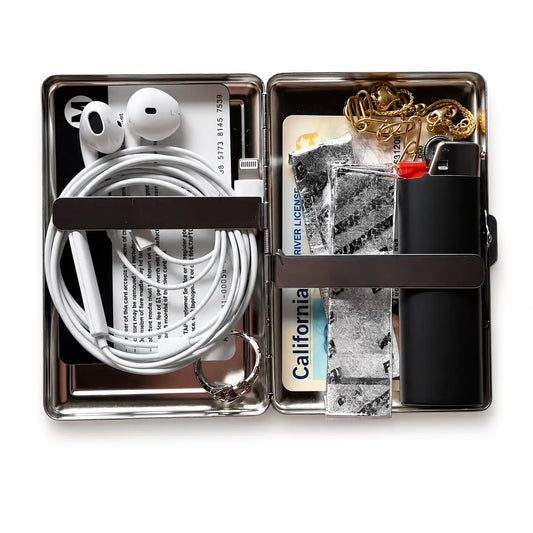 Vintage Metal Case Wallet Card Holder Tin Box – Business Card, ID & Small Trinket Versatility Organizer