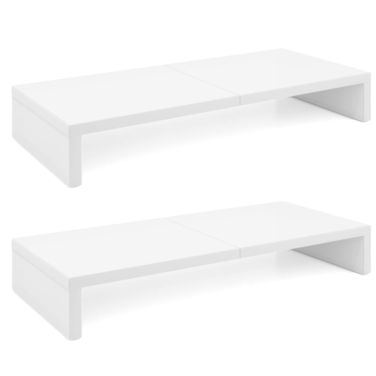 TEAMIX 2-Pack Monitor Stand Riser 20 inch, Wood Desk Computer Shelf, Black