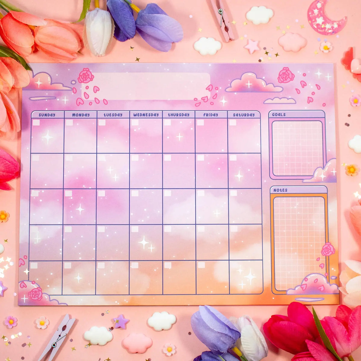 Monthly Planner Pad for Office and School Supplies, 24 sheets, 8.5x11 in