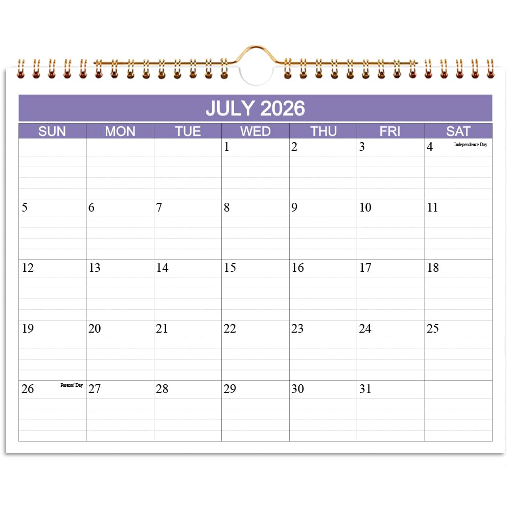 Calendar 2026-2027 - Wall Calendar 2026-2027 Runs from July 2026 to December 2027, 18 Months Calendar with Thick Paper for Planning at Home or Office, 8.5 x 11 Inch, Black