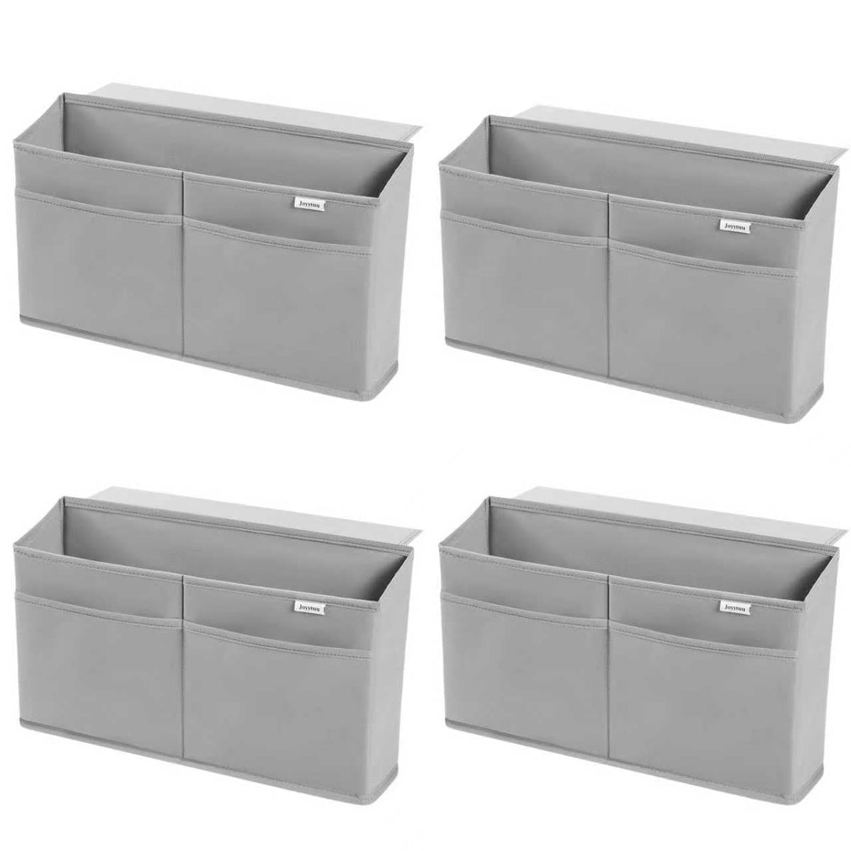 Desk Side Hanging Organizer, Adhesive Storage Bag with Pockets for Magazine Ipad Notebook, for End Tables Home Office Desks Computer Workstations Dressing Table, Grey