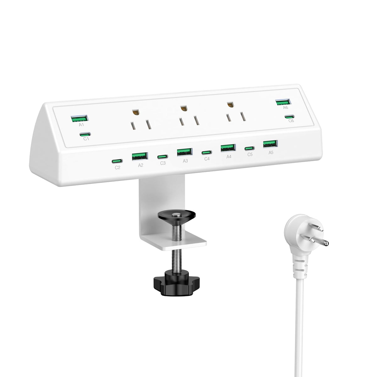 Jgstkcity Desk Clamp Power Strip USB C,Table Surge Protector