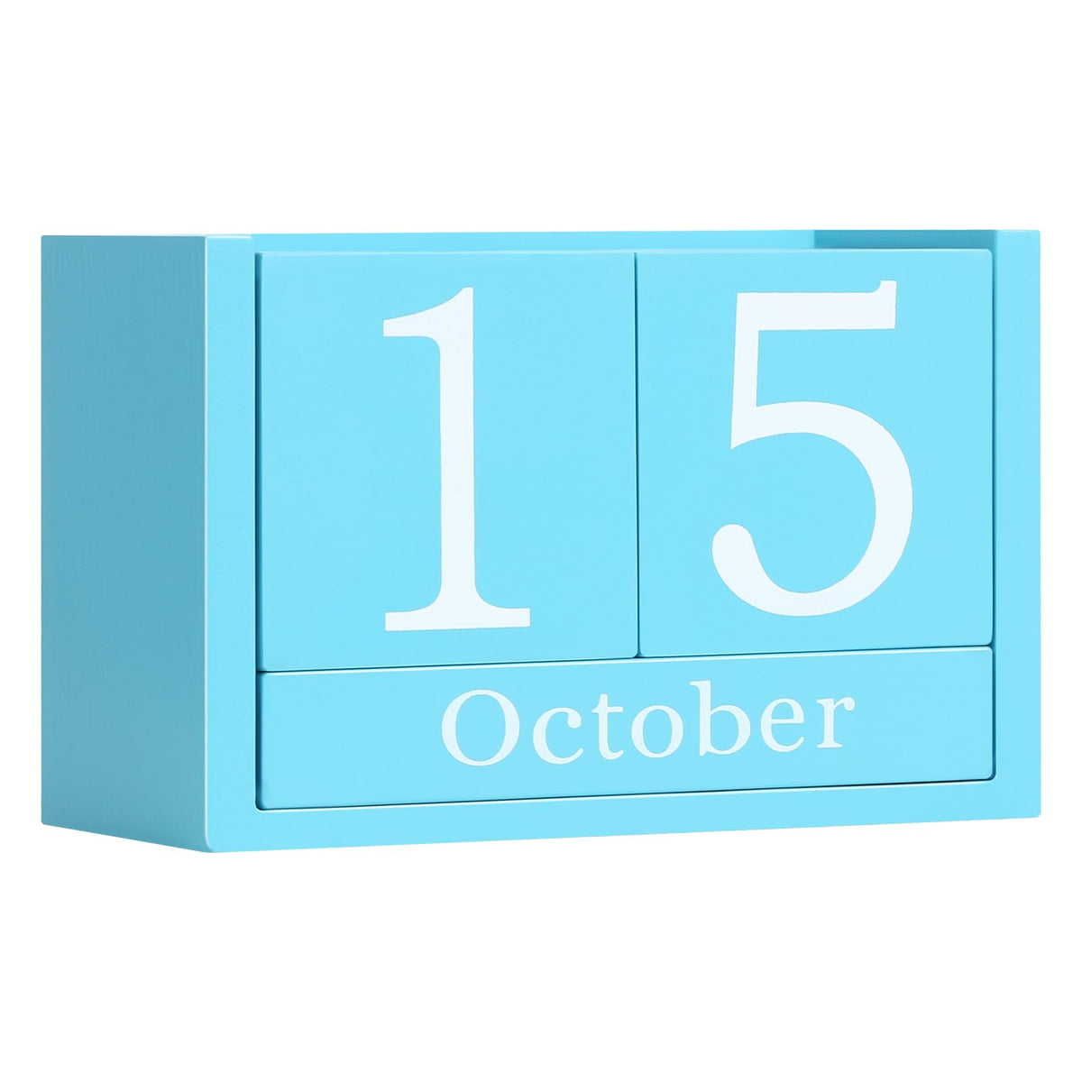 Wooden Block Calendar for Desk, Small Size Daily Desktop Perpetual Desk Calendar, Cute Date Display Desk Accessories for Home Office Decor, Teacher, Classroom, Reusable Yearly, Pink