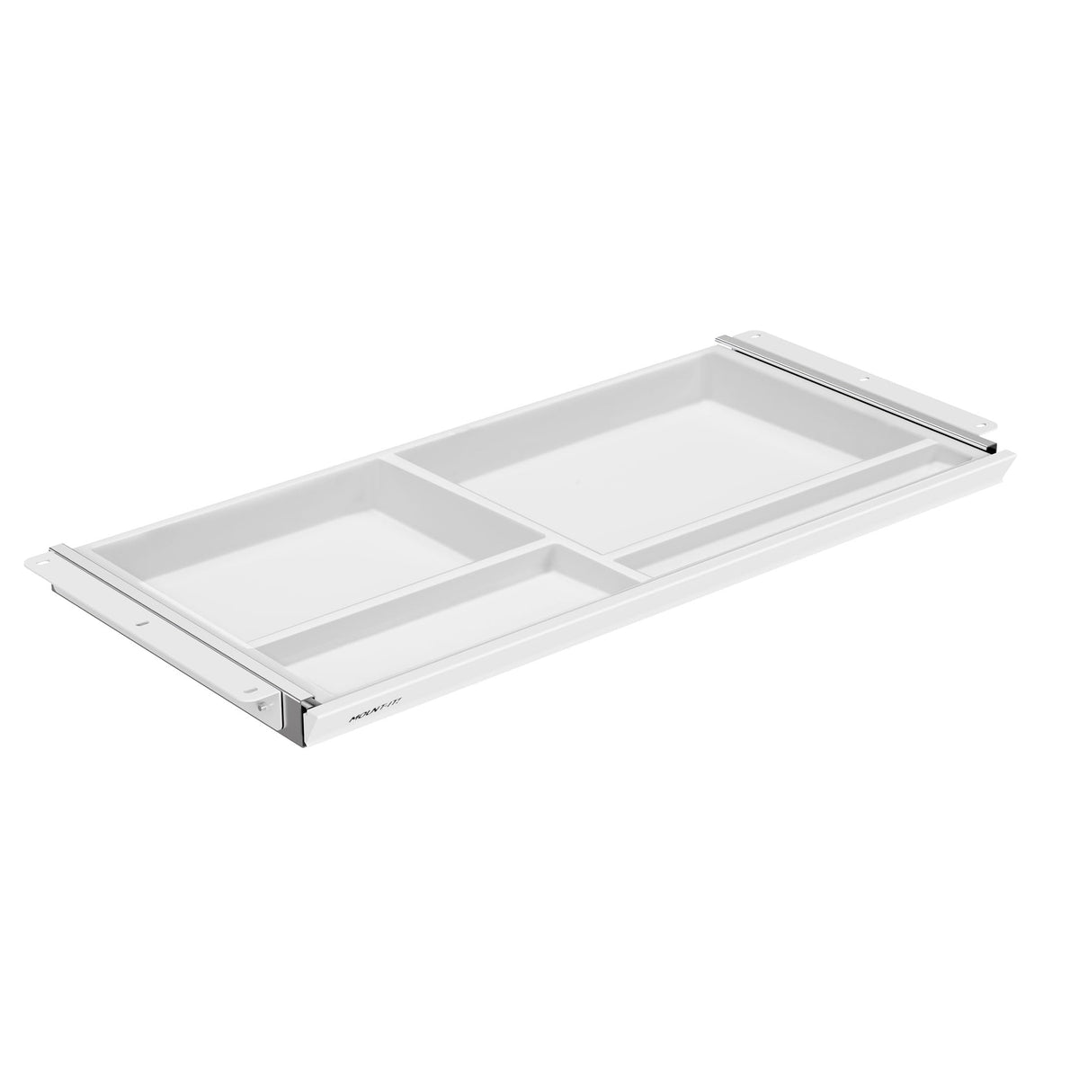 Mount-It! Deep Under Desk Storage Drawer, 4 Compartments, 25.8 in W, Black