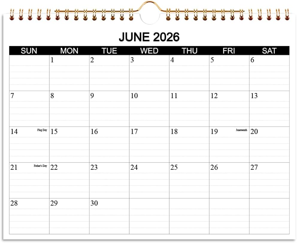 Calendar 2026-2027 - Wall Calendar 2026-2027 Runs from July 2026 to December 2027, 18 Months Calendar with Thick Paper for Planning at Home or Office, 8.5 x 11 Inch, Black