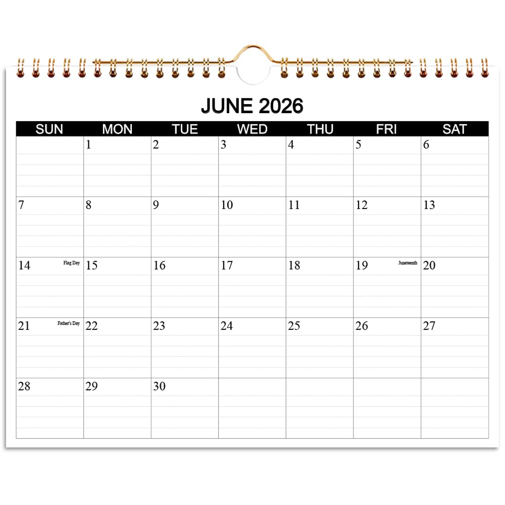 Calendar 2026-2027 - Wall Calendar 2026-2027 Runs from July 2026 to December 2027, 18 Months Calendar with Thick Paper for Planning at Home or Office, 8.5 x 11 Inch, Black