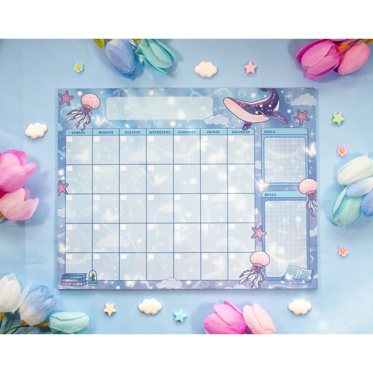 Monthly Planner Pad for Office and School Supplies, 24 sheets, 8.5x11 in