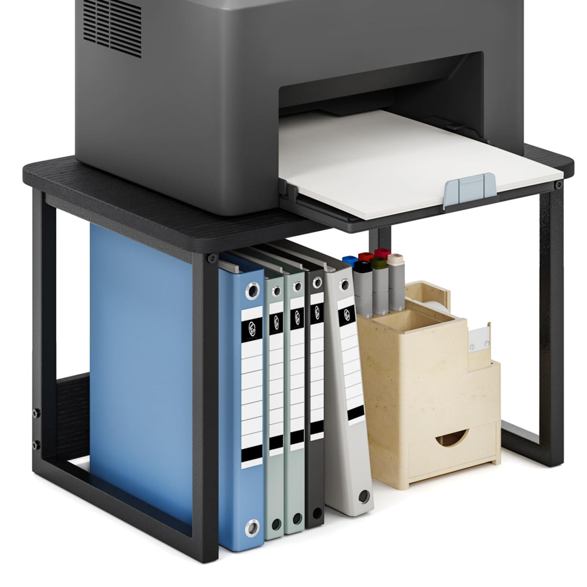 MARTY Desktop Printer Stand with Storage Drawer, Printer Riser for Desk