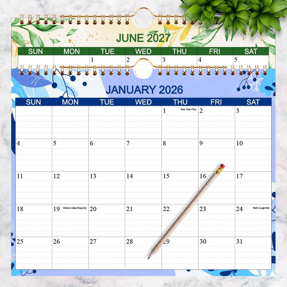 Calendar 2026-2027 - Wall Calendar from Apr 2026 to Jun 2027- Monthly Calendar with 140gsm Thick Paper for Planning and Organizing for Home or Office, 8.5 x 11 In Wall Calendar 2026-2027