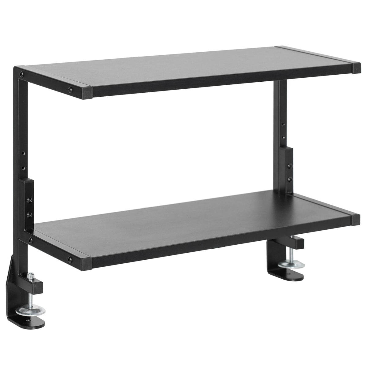 VIVO Black Clamp-on 13 inch 2-Tier Desk Shelf, STAND-SHELF2C
