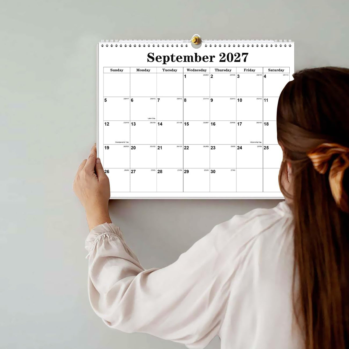 Calendar 2026-27 - Calendar 2026-2027 from July 2026 to December 2027, Spiral Binding Hanging Wall Calendar 2026 for Home/Office, 8.5" x 11", Black