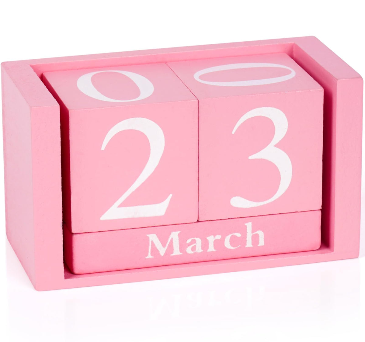 Notakia Black Wooden Block Calendar, Perpetual Desk Calendar, Stylish and Durable Block Calendar for Home and Office