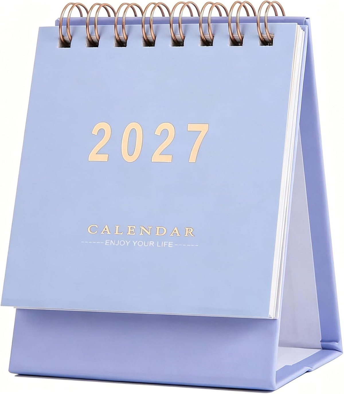 Mini Desk Calendar 2026-2027 - Runs From July 2026 to Dec 2027 Monthy Small Desktop Calendar 250gsm Thick Paper Twin-Wire Binding for Home or Office (Purple)