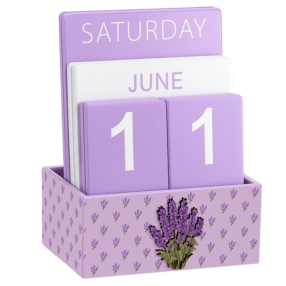 AceOrbit Wildflower Wood Block Perpetual Calendar Coquette Desk Decor