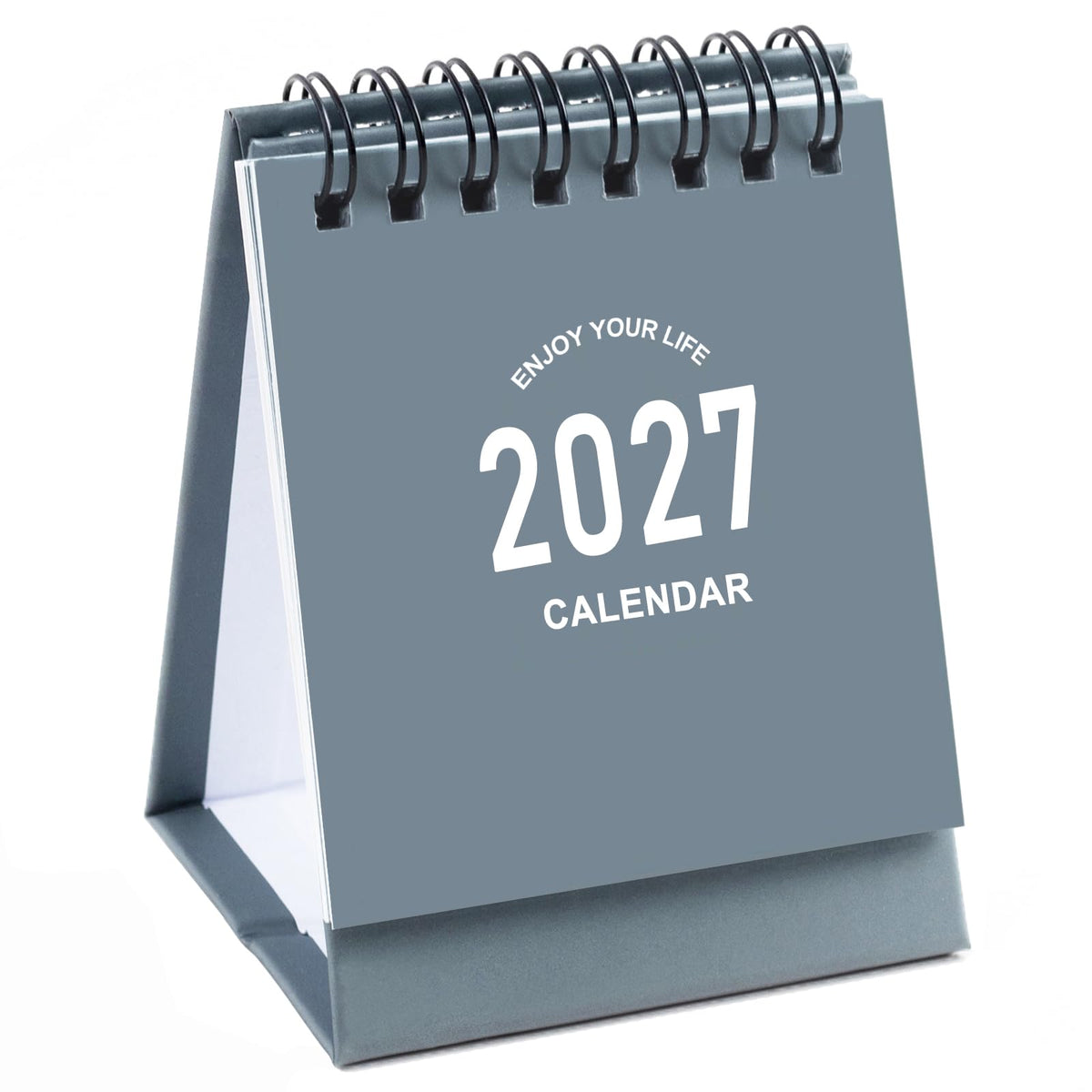 Mini Desk Calendar 2027-2028 - Jan 2027 to June 2028 Small Desktop Calendar Mini Daily Schedule Thick Paper Twin-Wire Binding with Stickers for Home Office School (Mini Pink)