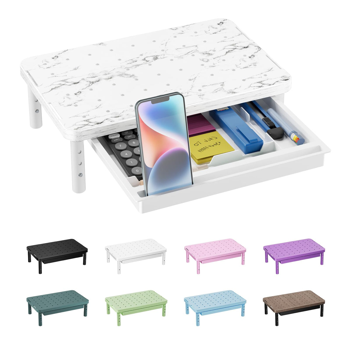 WALI Computer Monitor Stand with Storage and Pen Holder